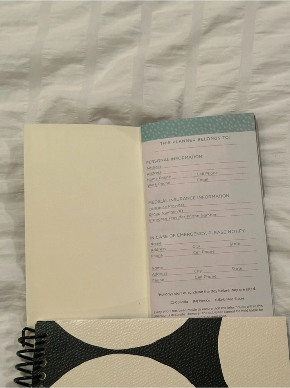 Financial Planner & Two-Year Planner Set in Black and Cream